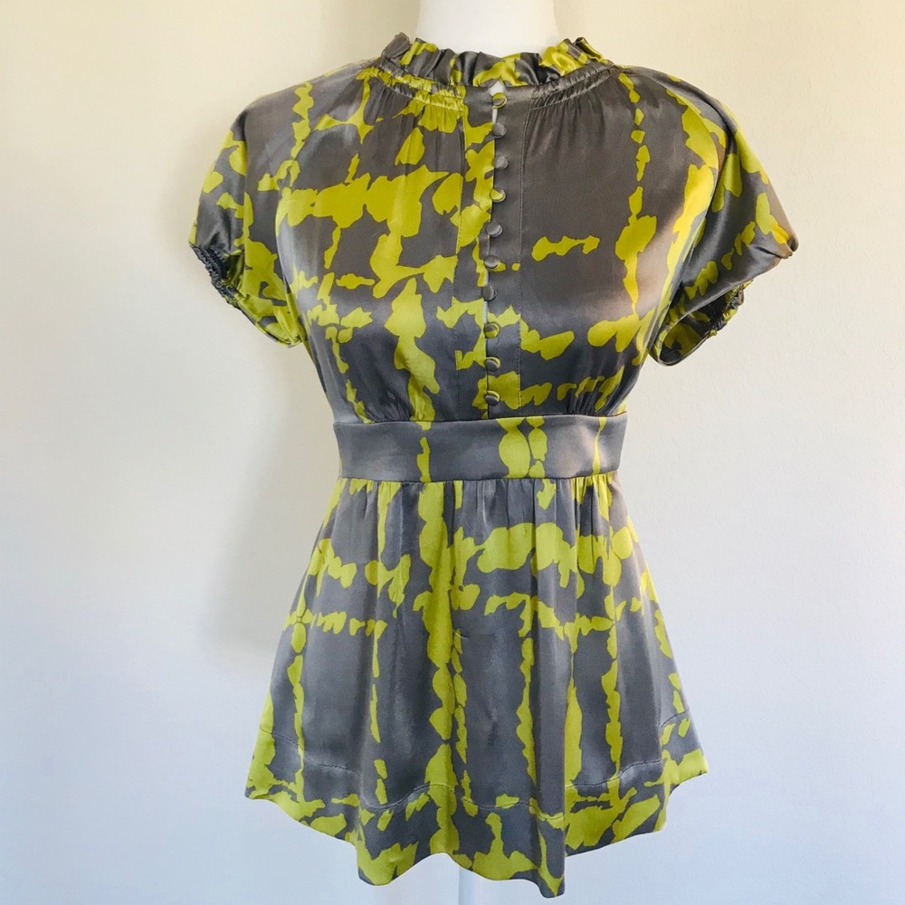 BCBG MaxAzria Silk Blend Gray Blouse Size S